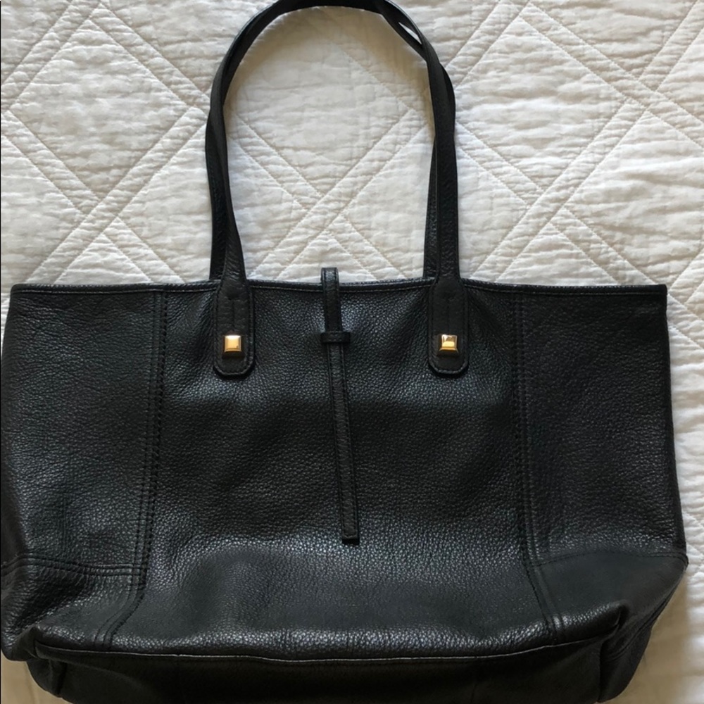 Stella & Dot Black Leather Bag (Paris Market Tote)